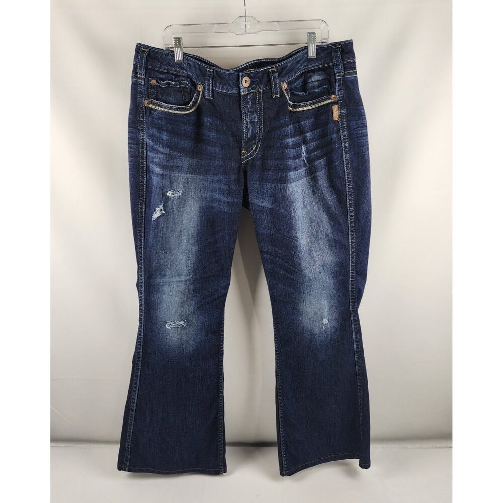 SOLD OUT Silver Jeans Womens 20/33 Blue Frances Bootcut Distressed Denim (38x31)